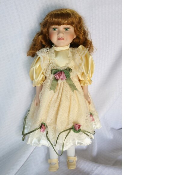Victorian Hand Painted Porcelain Doll 18" Tall - Picture 3 of 7